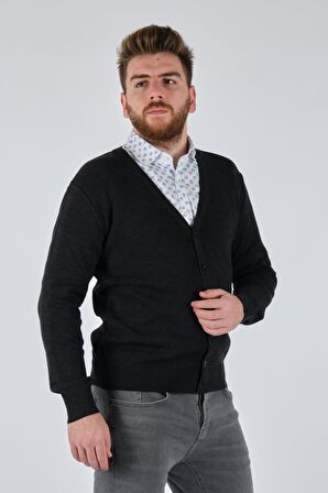 De Blasıo V Yaka Düğmeli Morengo Erkek Ceket 212340050