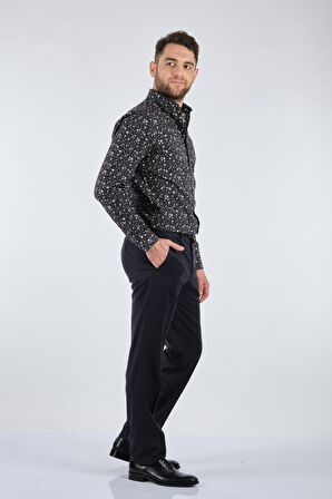 ECER DAR PAÇA NORMAL BEL SİYAH ERKEK PANTOLON 08234120