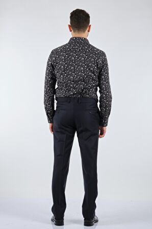 ECER DAR PAÇA NORMAL BEL SİYAH ERKEK PANTOLON 08234120