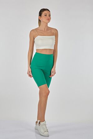 Bsb Yüksek Bel Lastikli Yeşil Kadın Tayt 147-543002