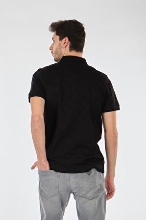 Ecer Polo Yaka Slim Fit Kısa Kollu Siyah Erkek T-shırt 60882212