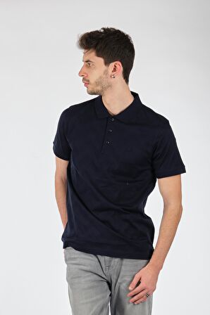 Ecer Polo Yaka Slim Fit Kısa Kollu Lacivert Erkek T-shırt 60882212