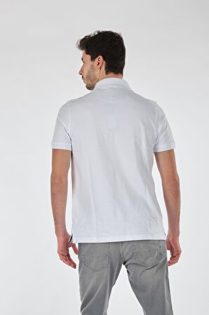 Porto Cervo Polo Yaka Slim Fit Kısa Kollu Beyaz Erkek T-shırt 221220200