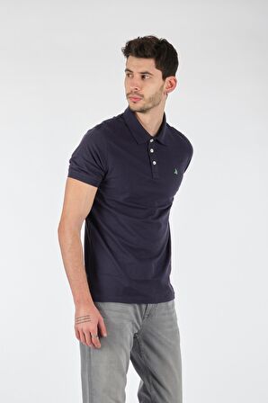 Porto Cervo Polo Yaka Slim Fit Kısa Kollu Lacivert Erkek t-shirt 221220200
