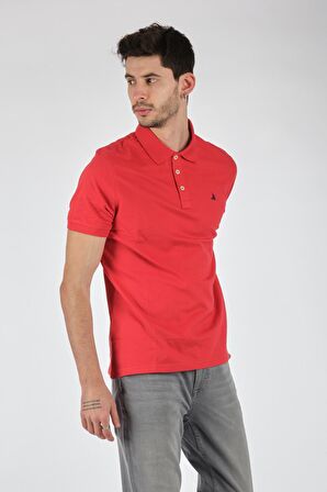 Porto Cervo Polo Yaka Slim Fit Kısa Kollu Kırmızı Erkek T-shırt 221220200