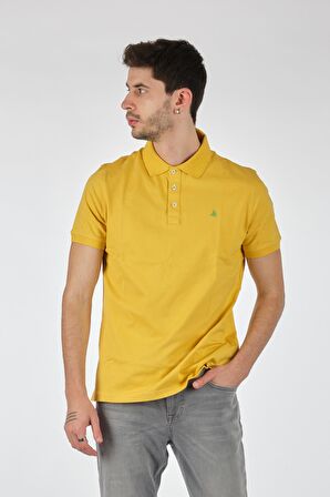 Porto Cervo Polo Yaka Slim Fit Kısa Kollu Sarı Erkek T-shırt 221220200