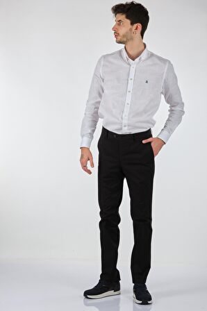 Ecer Slim Fit Dar Paça Normal Bel Siyah Erkek Pantolon 00536210