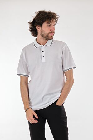 Nehir Polo Yaka Beyaz Erkek T-Shirt 221500207