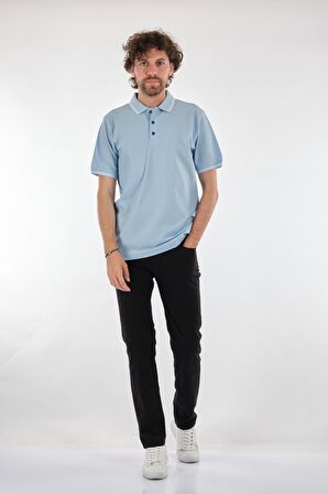 Nehir Polo Yaka Mavi Erkek T-Shirt 221500207