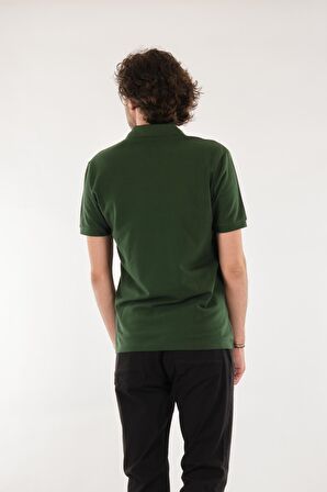 Neyir Polo Yaka Kısa Kollu Koyu Yeşil Erkek T-Shirt 221504006