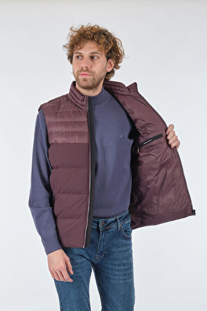 Four Hand's Fermuarlı Cepli Bordo Erkek Yelek YL-ZUBER-BORDO