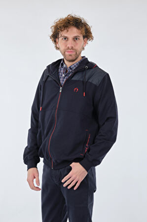 Claudio Campione Kapüşonlu Uzun Kollu Lacivert Erkek Mont 7318030