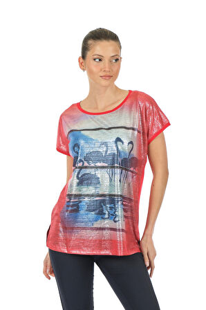 Twomail Kırmızı Kadın T-Shirt MY2150P10684
