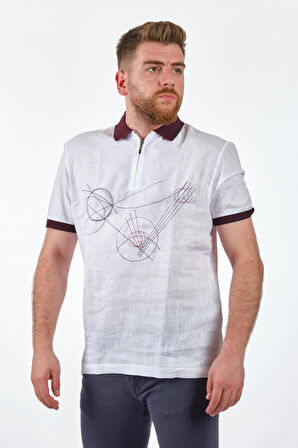 Gallus Polo Yaka Beyaz Erkek T-Shirt 23MS8636