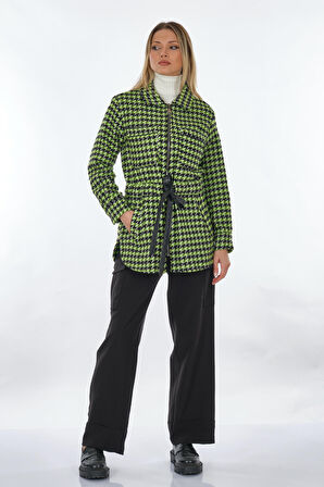 Unique Mode Gömlek Yaka Kazayağı Siyah Kadın Ceket UW243004