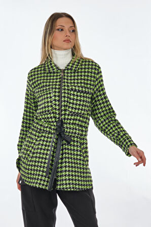 Unique Mode Gömlek Yaka Kazayağı Siyah Kadın Ceket UW243004