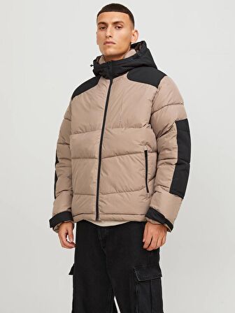 Jack&Jones Kapüşonlu Vizon-Black Erkek Mont 12214648
