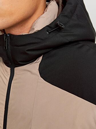 Jack&Jones Kapüşonlu Vizon-Black Erkek Mont 12214648