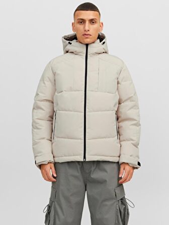 Jack&Jones Kapüşonlu Off White Erkek Mont 12214648