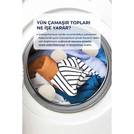 3'lü Yün Kurutma Topu Seti 