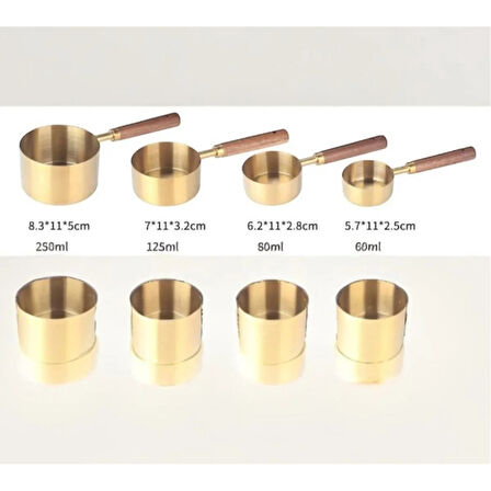 4'lü Ahşap Saplı Ölçü Kaşığı