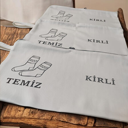 neararsanbizden Baskılı Kirli-Temiz Seyahat (Çorap) Torbası 