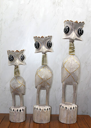 neararsanbizden Ahşap 3'lü Deve Kuşu Seti 90 Cm 