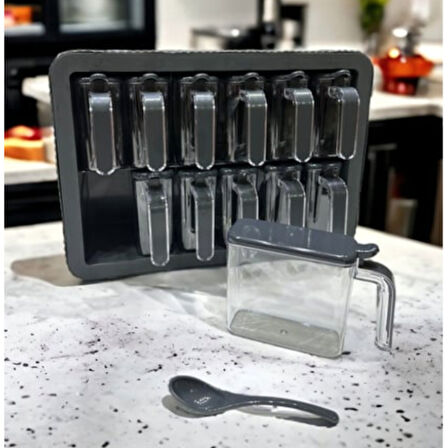 neararsanbizden 12'li Standlı Kaşıklı Baharatlık Seti 