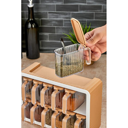 neararsanbizden 12'li Standlı Kaşıklı Baharatlık Seti 