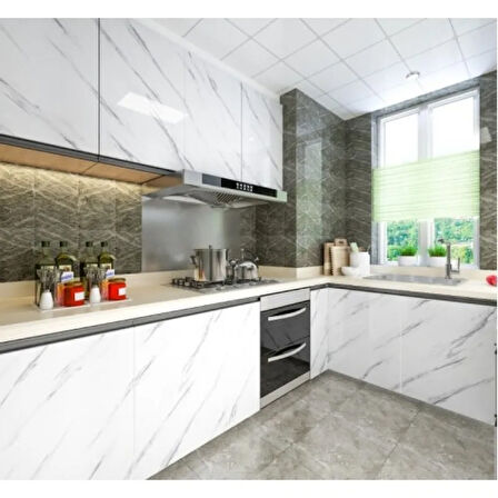 neararsanbizden Mermer Desenli Yapışkanlı Tezgah Folyosu 5 mt.