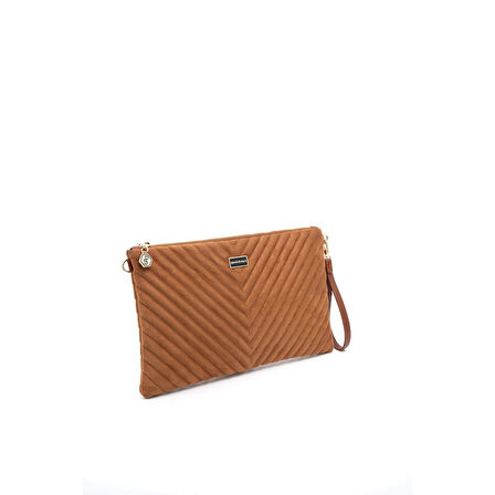 Silver Polo  Kadın Portföy Çantası 1034-45878 SILVER POLO CLUTCH M152 SÜET TABA-V SÜET TABA