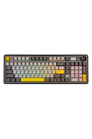 AK980 3 Modlu Hot-Swap TFT Ekranlı Mekanik Oyun Klavyesi-800 Mah Batarya Dinamik RGB