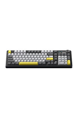 AK980 3 Modlu Hot-Swap TFT Ekranlı Mekanik Oyun Klavyesi-800 Mah Batarya Dinamik RGB