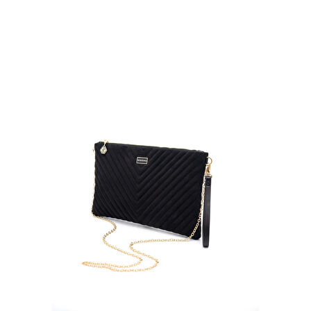 Silver Polo  Kadın Portföy Çantası 1034-45880 SILVER POLO CLUTCH M152 SÜET SİYAH-V SÜET SİYAH