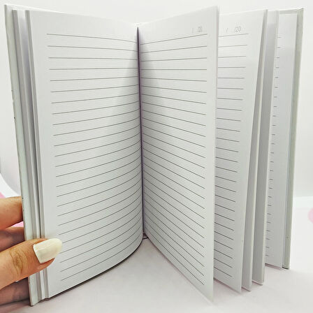 Sert Kapaklı A5 Not Defteri , Tarihsiz Ajanda - Kaktüs Desenli