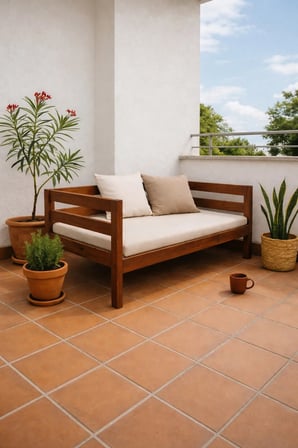DizyWood Ceviz Renk Masif Ahşap Sedir Kanepe 50x100 cm – Mindersiz Daybed