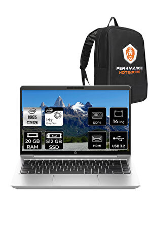 HP ProBook 440 G10 İ5 1334U 20GB RAM 512GB SSD 14'' FHD IPS FDOS Dizüstü Bilgisayar & PER4 ÇANTA 