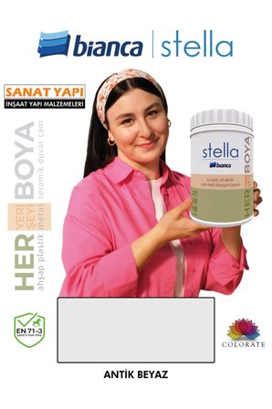 Stella Su Bazlı Saf Akrilik Boya Kırık Beyaz