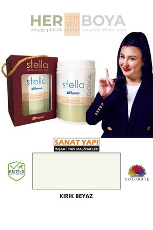 Stella Su Bazlı Saf Akrilik Boya Kırık Beyaz