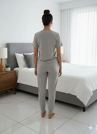 KADIN GRİ PİJAMA TAKIM