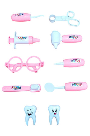 Çantalı Oyuncak Doktor Dişçi Seti - Pembe