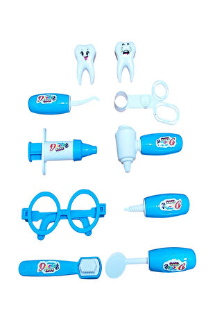 Çantalı Oyuncak Doktor Dişçi Seti - Mavi