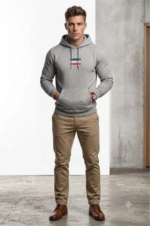 kapüşonlu gri Erkek Sweatshirt Gri / S
