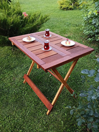 BİRAYSE Ahşap 60X80 İroko Mini Yemek Masası