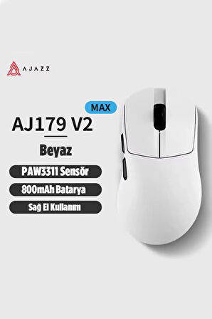 Aj179v2 Max 3 Modlu(USB-WIRELESS-BT) 1000hz 800mAh Batarya 1200 Dpi-paw 3311 Sensör Gaming Mouse