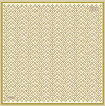 La Boutique Tivil Saf İpek Eşarp 223603 - 49107 Krem Karışık Desen