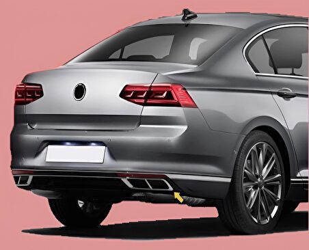 Vw Passat B8.5 Krom Egzoz Çıkış Kromu 3 Parça P.Çelik 2019 ve Üzeri