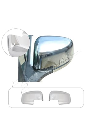 Ford Courier Uyumlu 2014-2017 Ayna Kapağı 2 Parça Abs Krom Kaplama