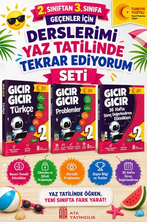 2.Sınıftan 3.Sınıfa Geçenler İçin Derslerimi Yaz Tatilinde Tekrar Ediyorum Seti -7