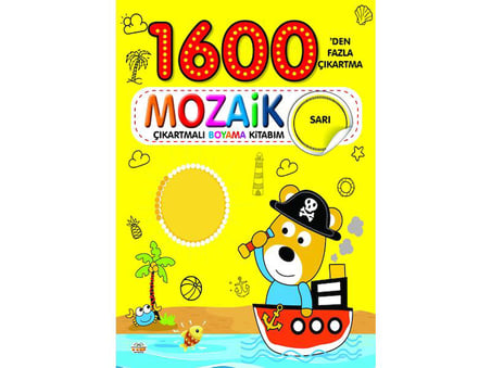 3-6 Yaşa Uygun Mozaik Çıkartmalı Boyama Kitabım 4 Kitap (1600'dan fazla Çıkartma)